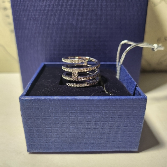 SWAROVSKI Creativity Coiled Silver-tone Ring - Size 50 - Picture 4 of 8